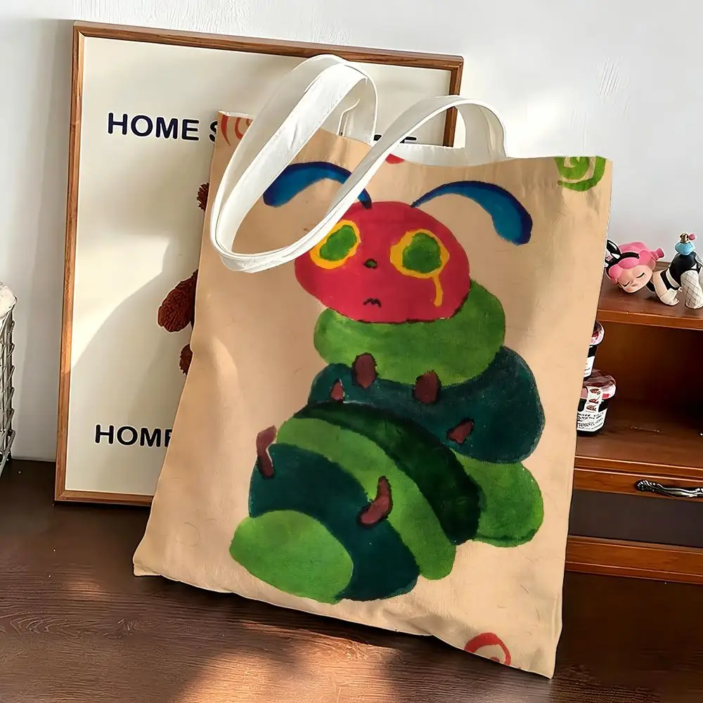 Book The Very Hungry Caterpillar Storage Bags Canvas Bags Are Suitable For Going To Class, Shopping, Gifts, And Commuting