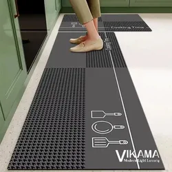 VIKAMA Kitchen Light Luxury Carpet Simple Black and White Checkered Style Home Decoration Bathroom Absorbent Easy Care Floor Mat