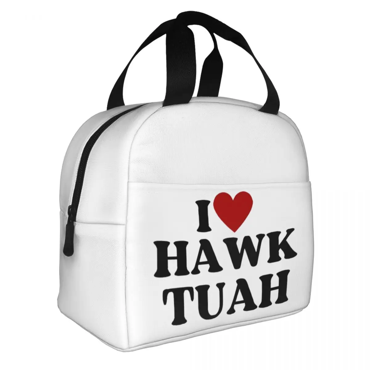 I Love Hawk Tuah Insulated Lunch Bags Cooler Bag Lunch Container Large Tote Lunch Box Food Handbags College Outdoor