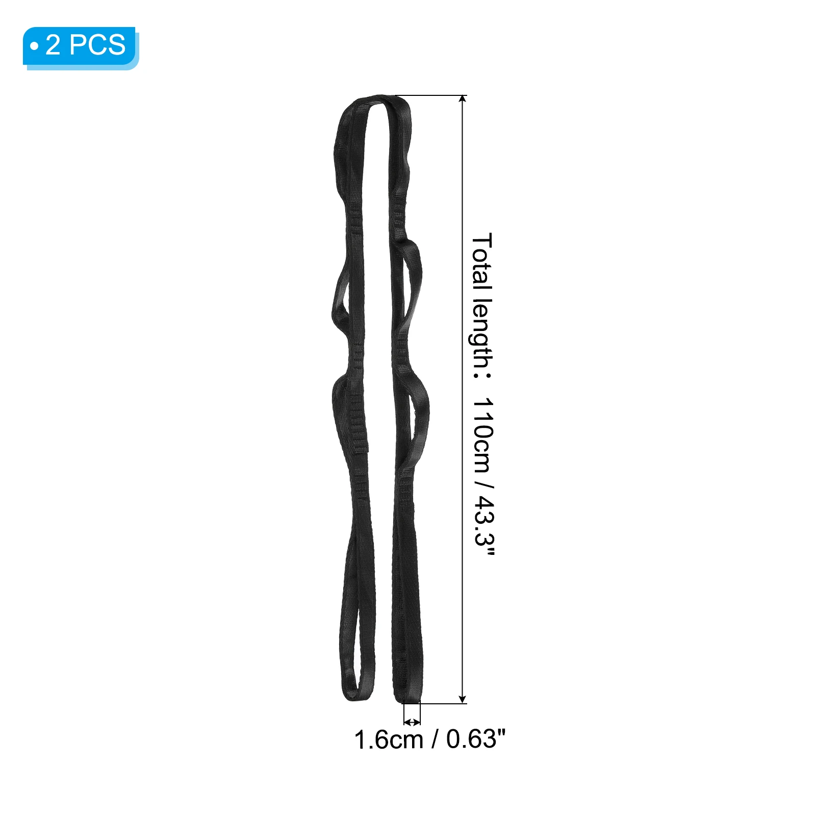 2pcs Daisy Chains Yoga Hammock Extension Strap w 8 Loops Adjustable Nylon Climbing Sling Fitness Pilates Exercise Extend Strap