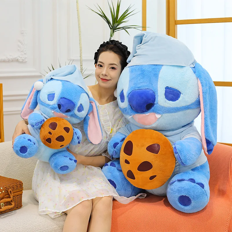 30/45/60/80 センチメートルリロ & スティッチアニメぬいぐるみおもちゃパジャマクッキーステッチ人形ソファ枕学習装飾品ホリデーギフト