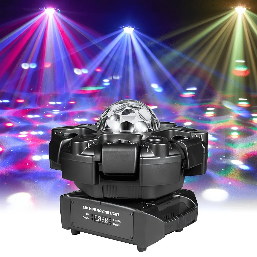 120W Rgbw Six-Arm Magic Ball Moving Head Light, 4-in-1 Multifunctional Light and Shadow Effects, Supports Dmx512, Music Rhythm, and Other Modes, Suitable for Parties, Weddings, Stages, Ktv, and Various Live Events