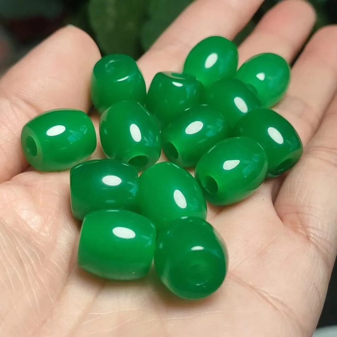 13*14mm Natural Myanmar Jadeite Green Burma Jade Elliptical Round Bead For Jewelry Making Diy Bracelet Charm Earring Accessories