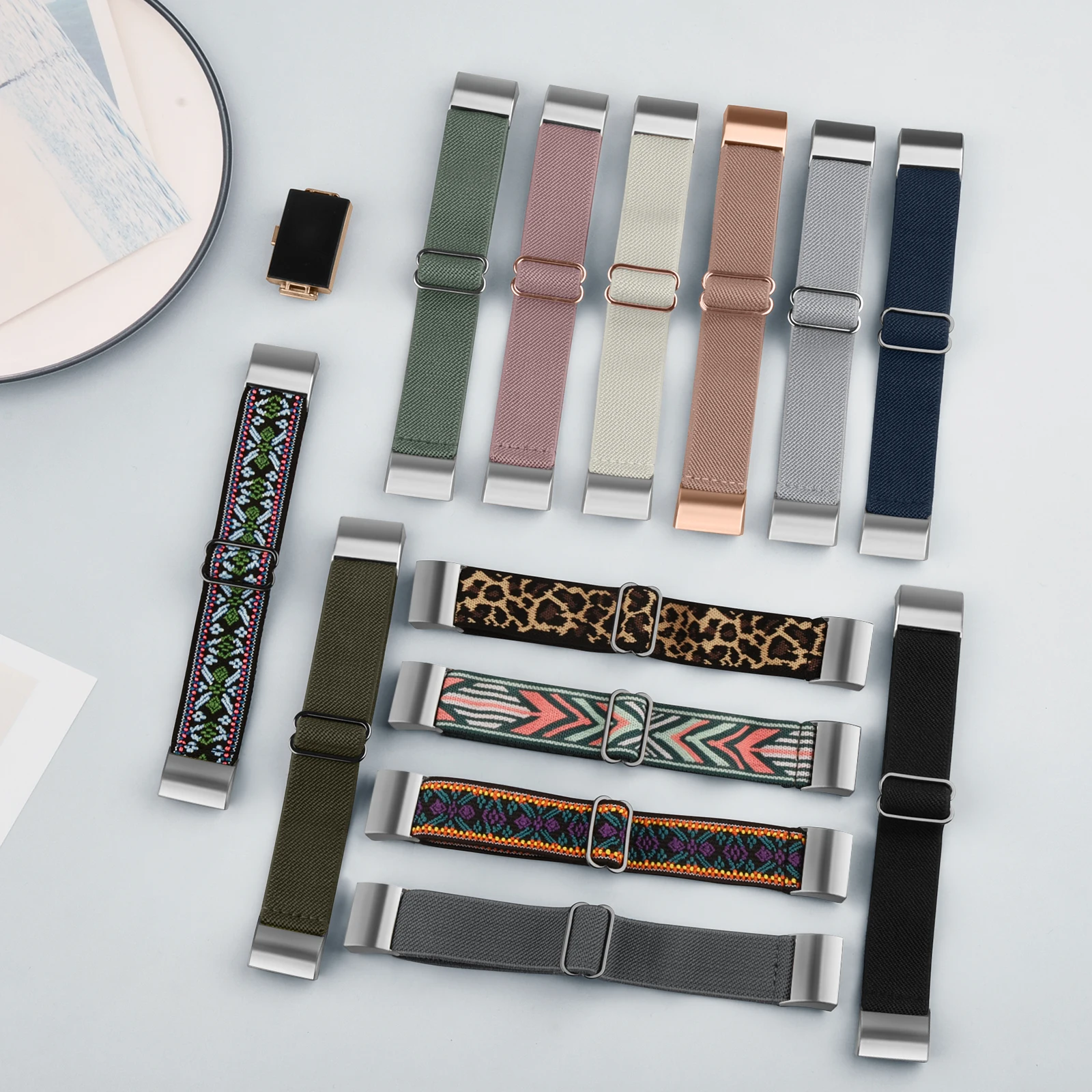أحدث سوار نايلون مرن لـ Fitbit Charge 2 حزام سوار معصم قابل للتعديل لـ Fitbit Charge 2 حزام ساعة رياضية