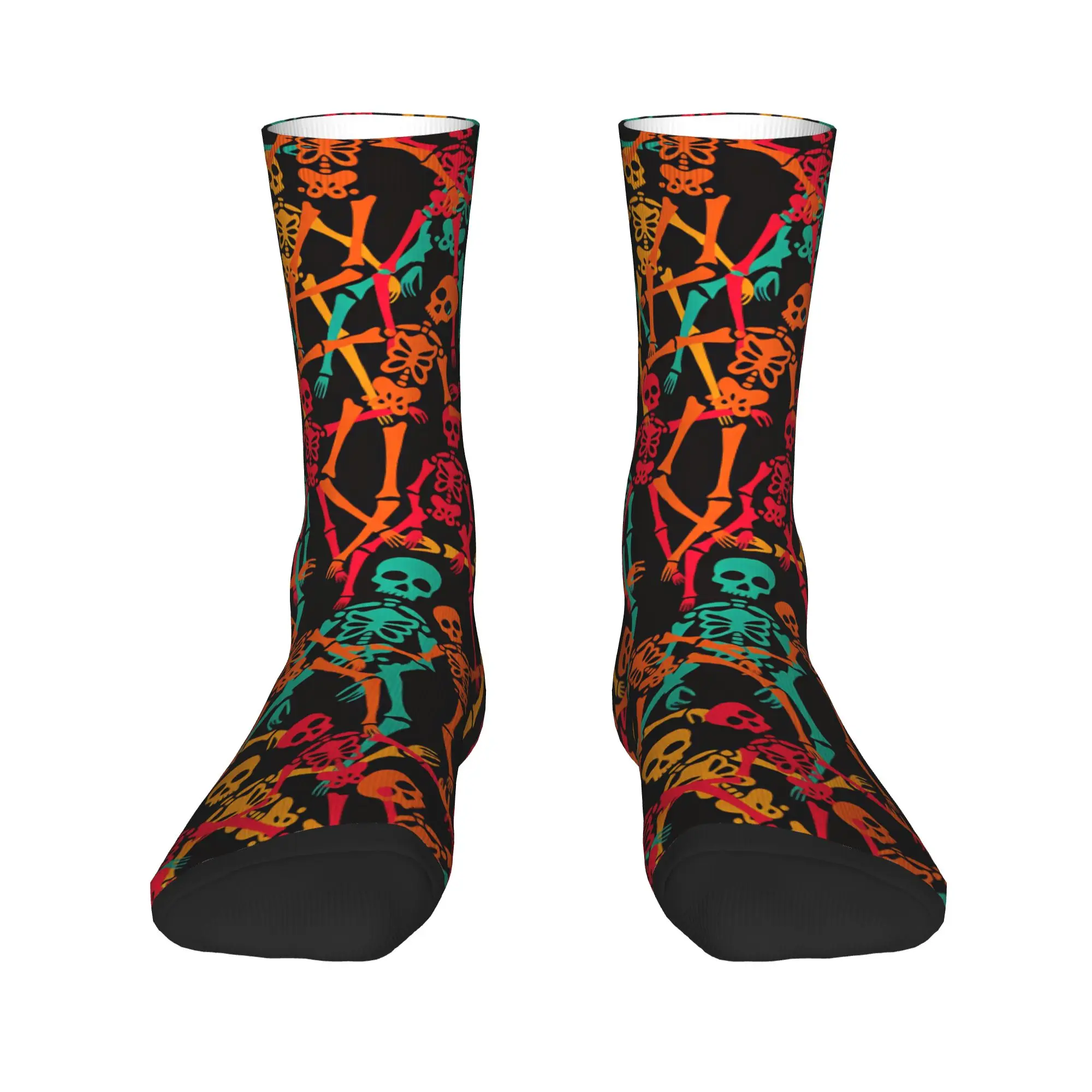 Neon Gradient Ghost Halloween Seamless Pattern Socks  Vintage Stockings Couple High Quality Outdoor Socks Design Anti Skid Socks