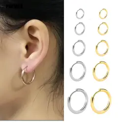 POPMAX 2022 New Simple Stainless Steel Small Hoop Earrings for Women Men Cartilage Ear Piercing Jewelry Pendientes Hombre Mujer