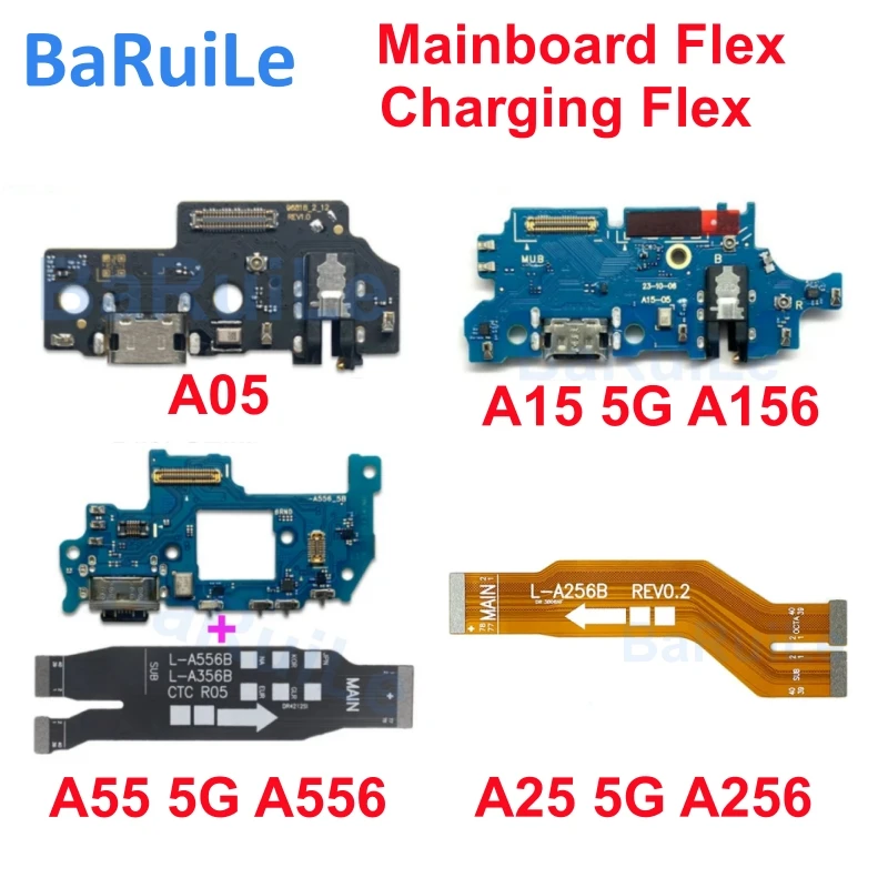 For Samsung A05 A05S A15 A25 A35 A54 A55 5G A156 A556 A356 USB Charging Port Main Mainboard Flex Dock Connector Charger Board