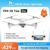 FIMI X8 Tele Max drone Dual Sony Cameras 4K 60fps 5.0 Roklink 20km range 3-axis Gimbal GPS AI Super Night Video rc Quadcopter