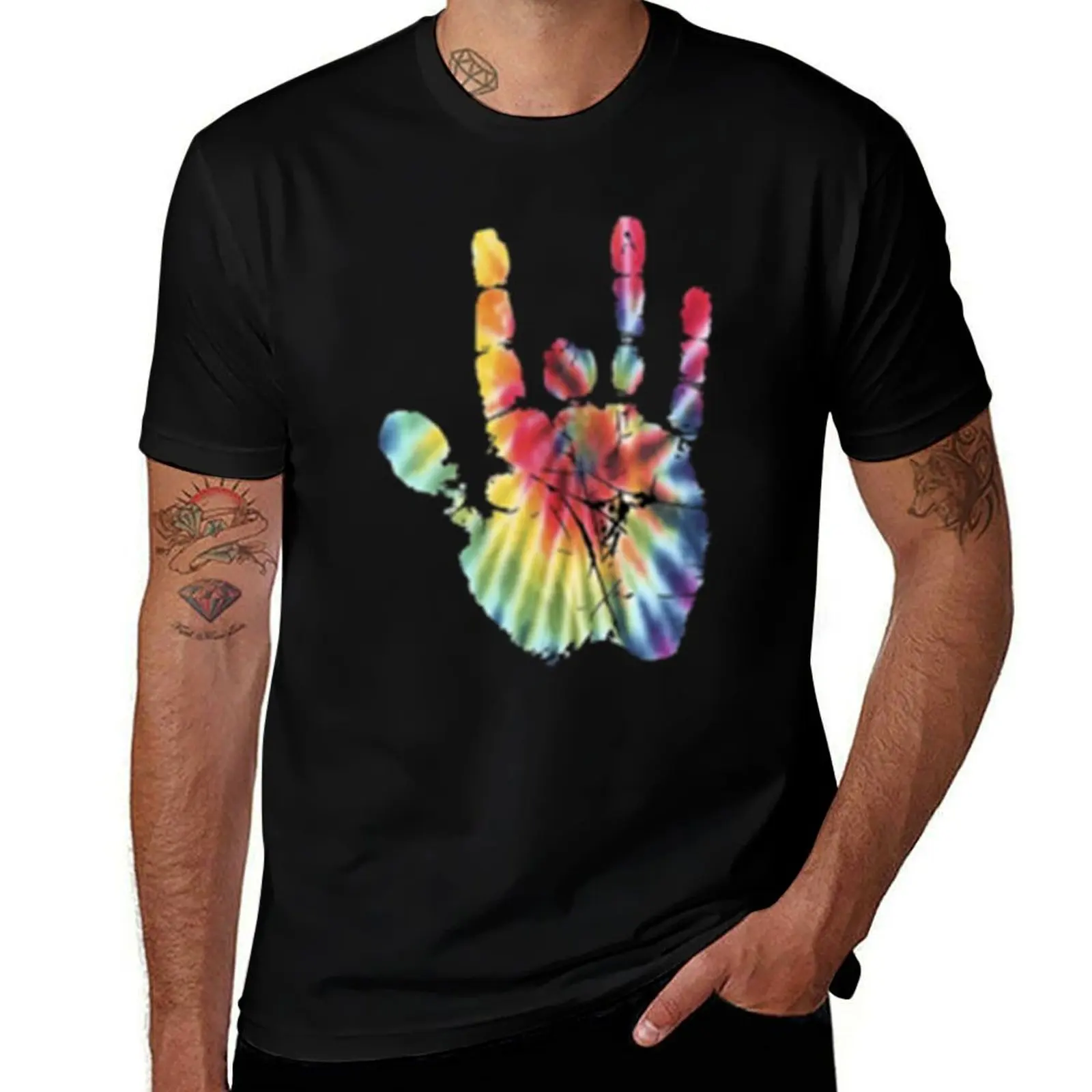 

Tie Dye Jerry Hand T-Shirt Simple Line Art Print Tee