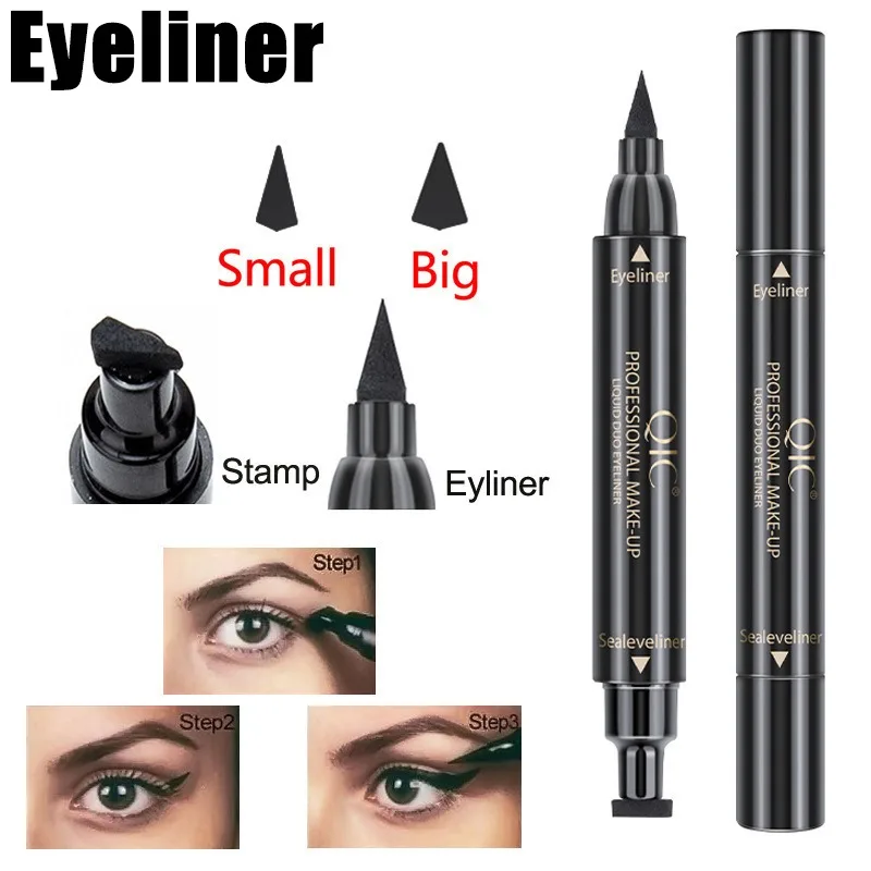 Easy Wing Eyeliner Stempel Pen met Vloeibare Liner Dual Tip Beginnersvriendelijk Waterdicht Smudge Proof Stempelen Eyeliner Make-up 2Size