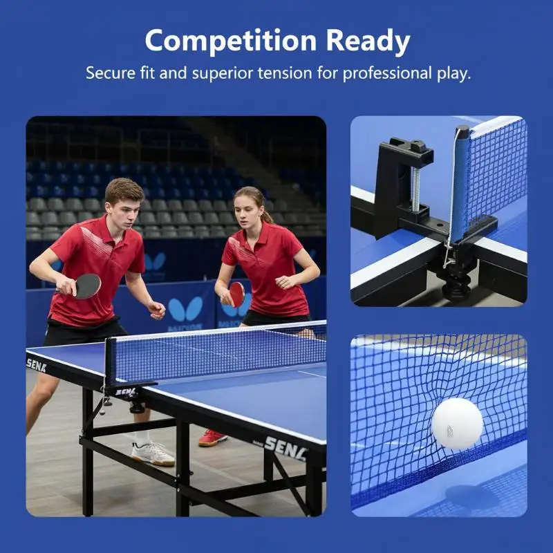 Professional Table Tennis Net High Elasticity Ping Pong Replacement Net for Tournament Play and Daily Training Sessions