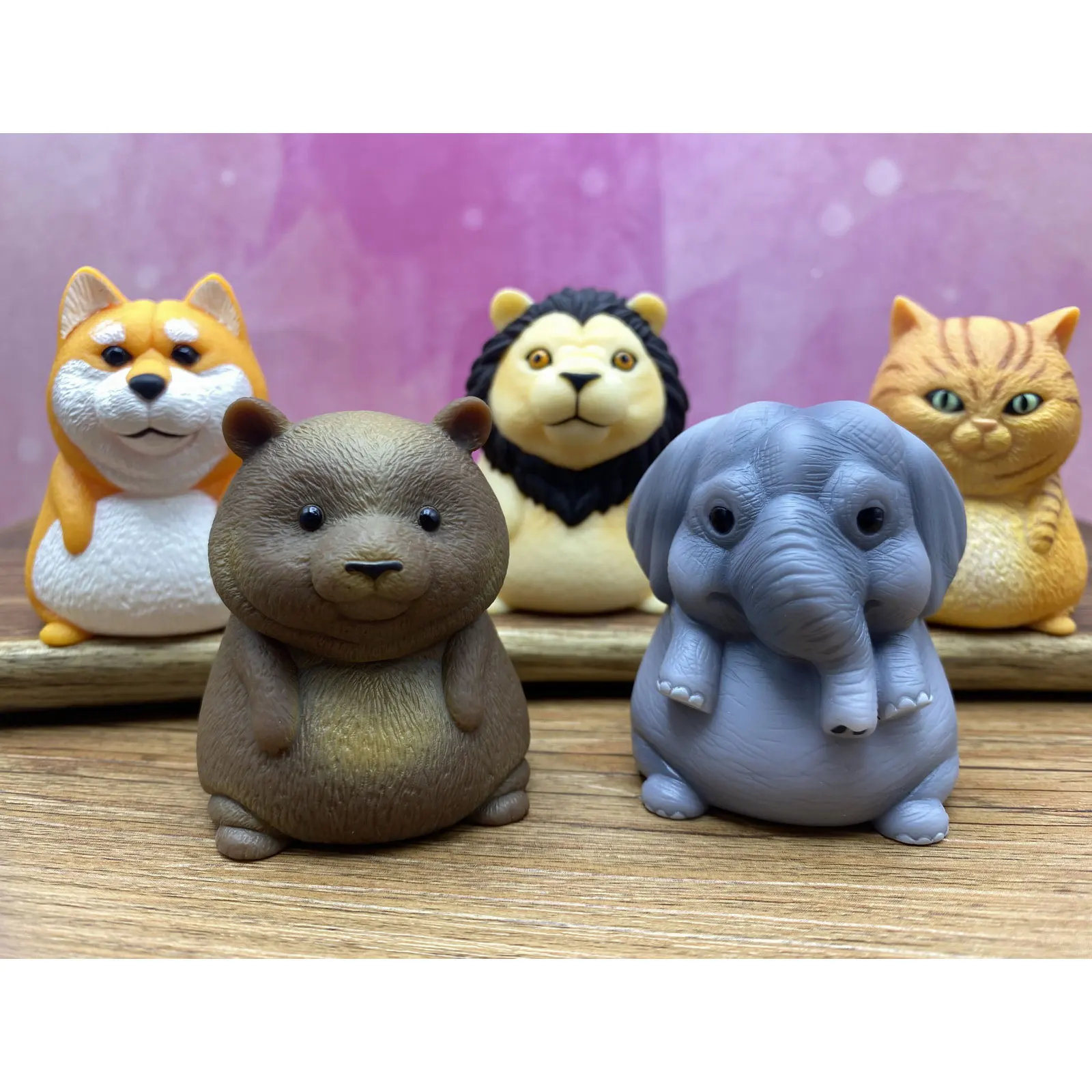 Legitimate TAKARA TOMY Cat Lion Elephant Dog Bear Fat Dudu Chubby Plump Animal Decoration Twisted Egg In Stock