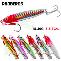 PROBEROS 5pcs Jigger Sea Fishing Metal Jigger Spoon 55/62/70mm 3D Bait Lead Fish Sea Bass Jigger Fishing Gear Accessories