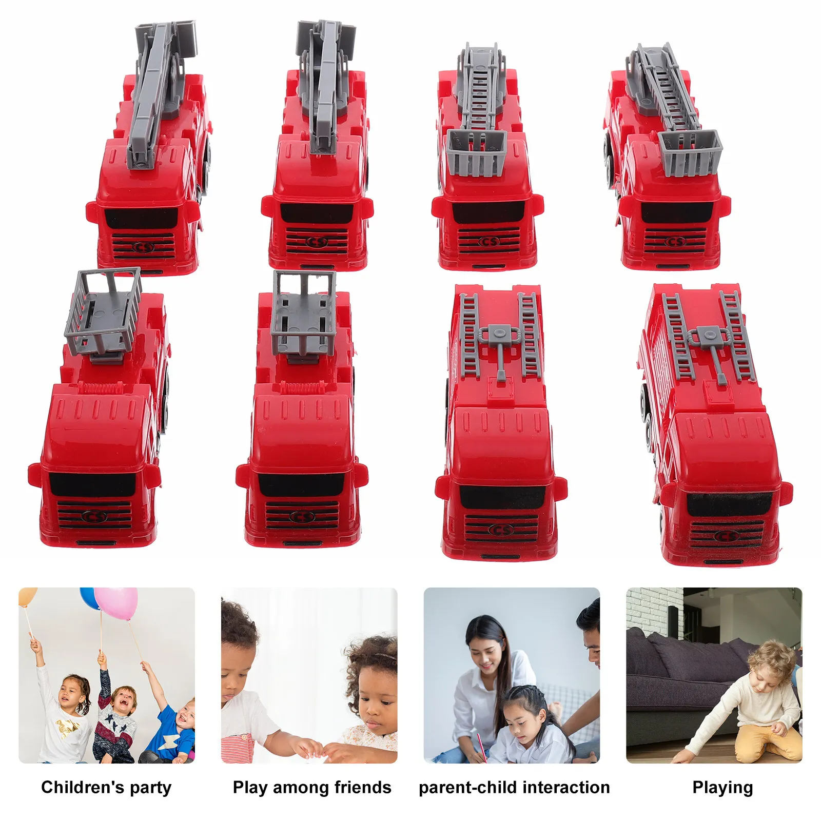 8Pcs Pull-Back Fire Truck Vehi - Kids No Education 评论和价格
