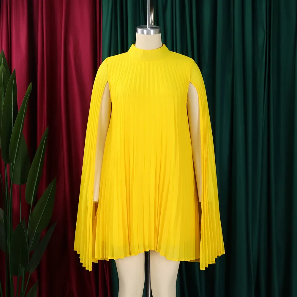 

Customized Customized Chiffon Dress for Women Elegant 2025 New Round Neck Batwing Sleeve Loose Knee Length Luxury African Birth