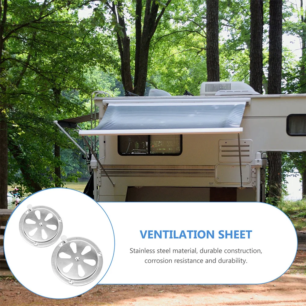 

2pcs Stainless Steel Air Vent Cover Adjustable For Marine Boat Rv Yacht Home Shed Use Metal Exhaust Ventilation Grille Ducting