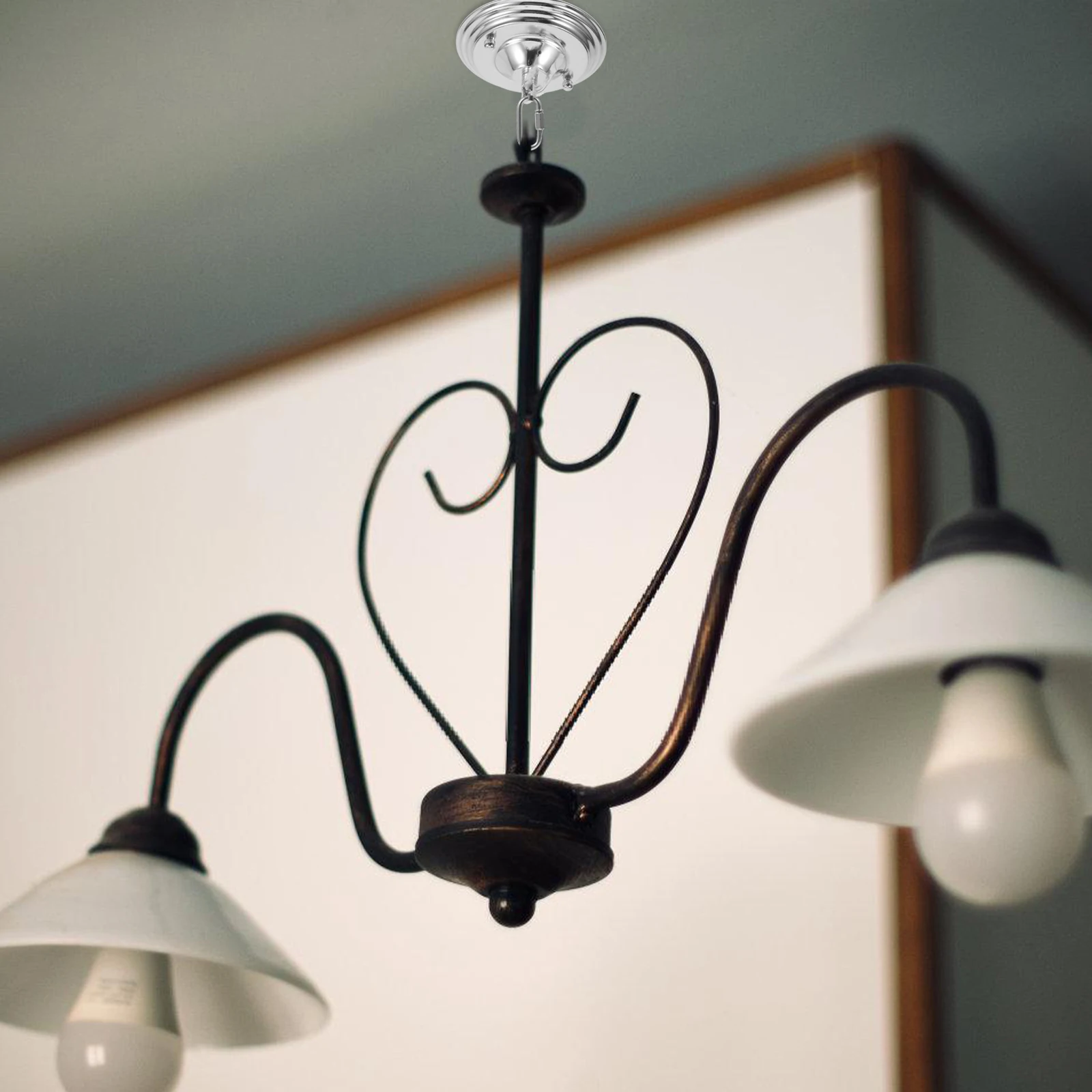 

Ceiling Light Cover Plate Metal Canopy Hooks Pendant Lamp Mount Silver Hanging Hardware Accessories With High Hardness For Home