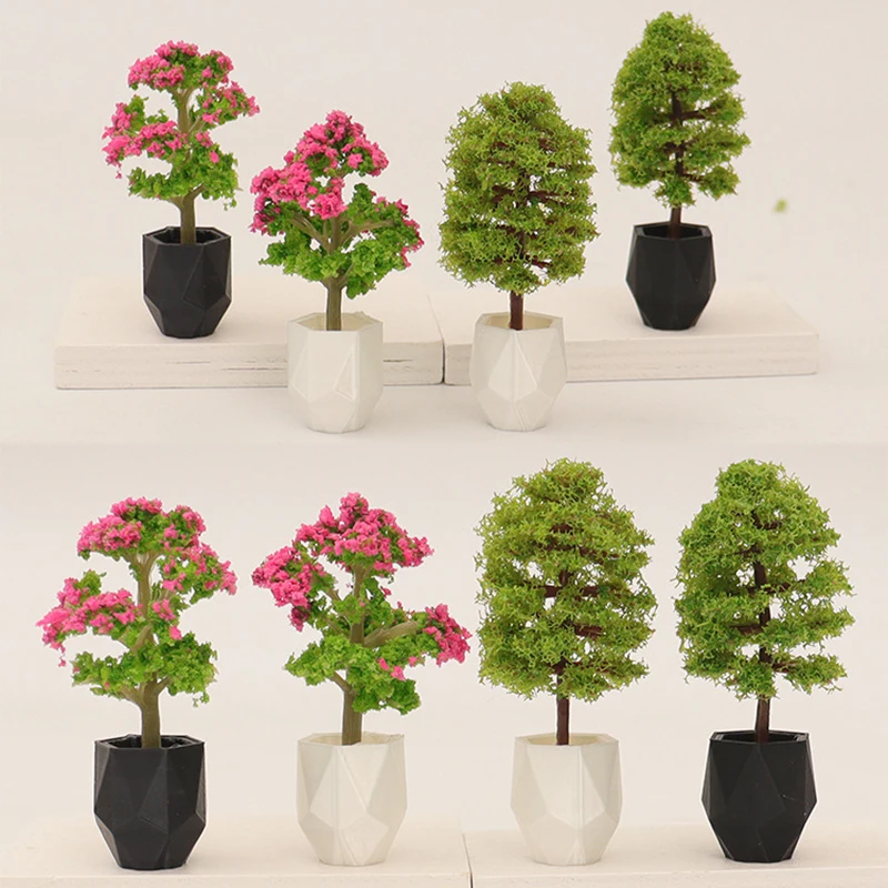 Plante de Simulation pour maison de poupée, modèle en pot, Mini décoration de maison, Micro jardin, ornements de paysage, 1/12