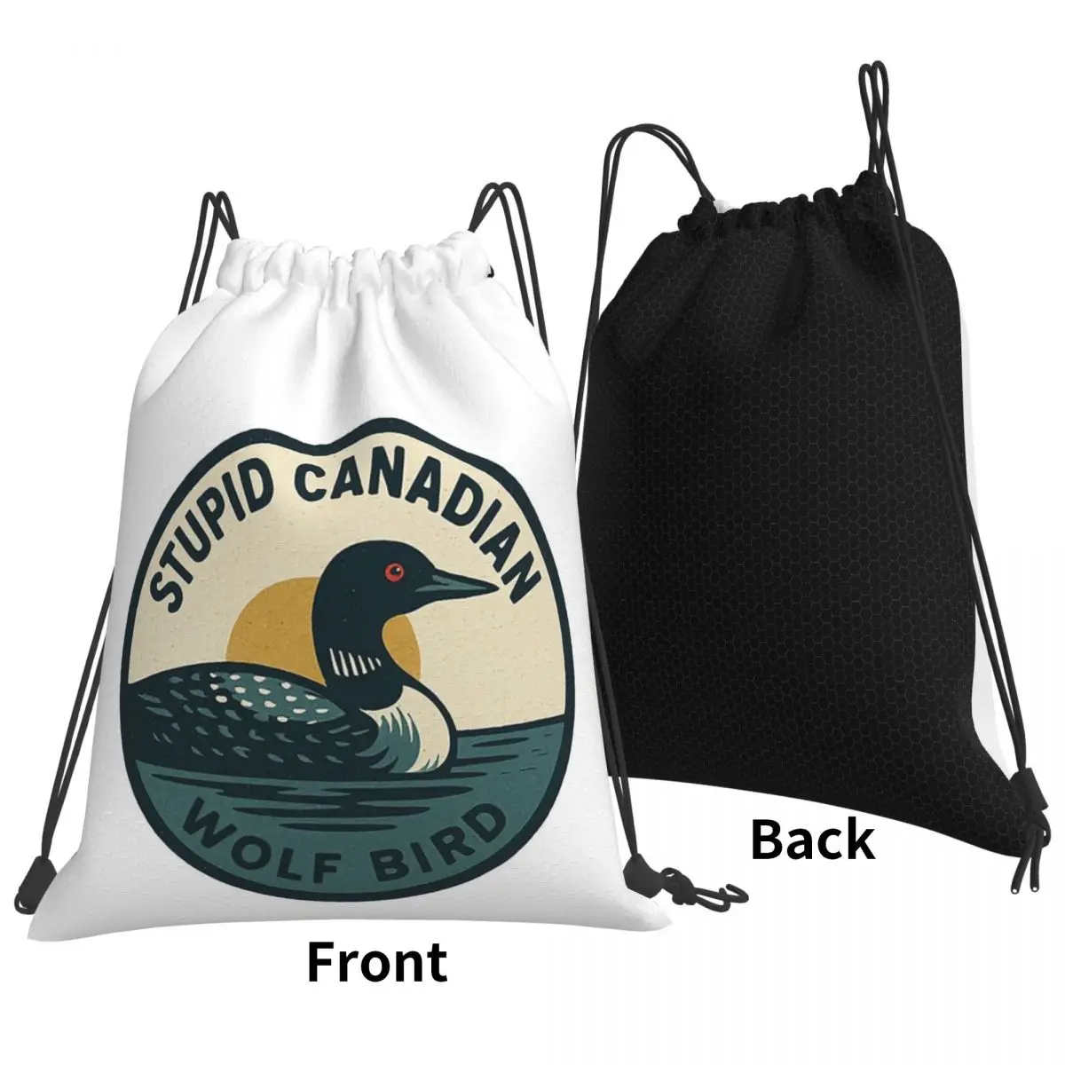 

Heated Rivalry Stupid Canadian Wolf Bird Backpacks Fashion Drawstring Bags Sports Bag Book Bags for Travel Students