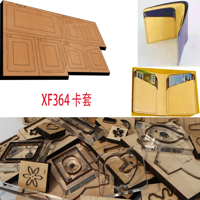 

New Japan Steel Blade Wooden Die Double card purse Leather Craft Punch Hand Tool Cut leather craft tools
