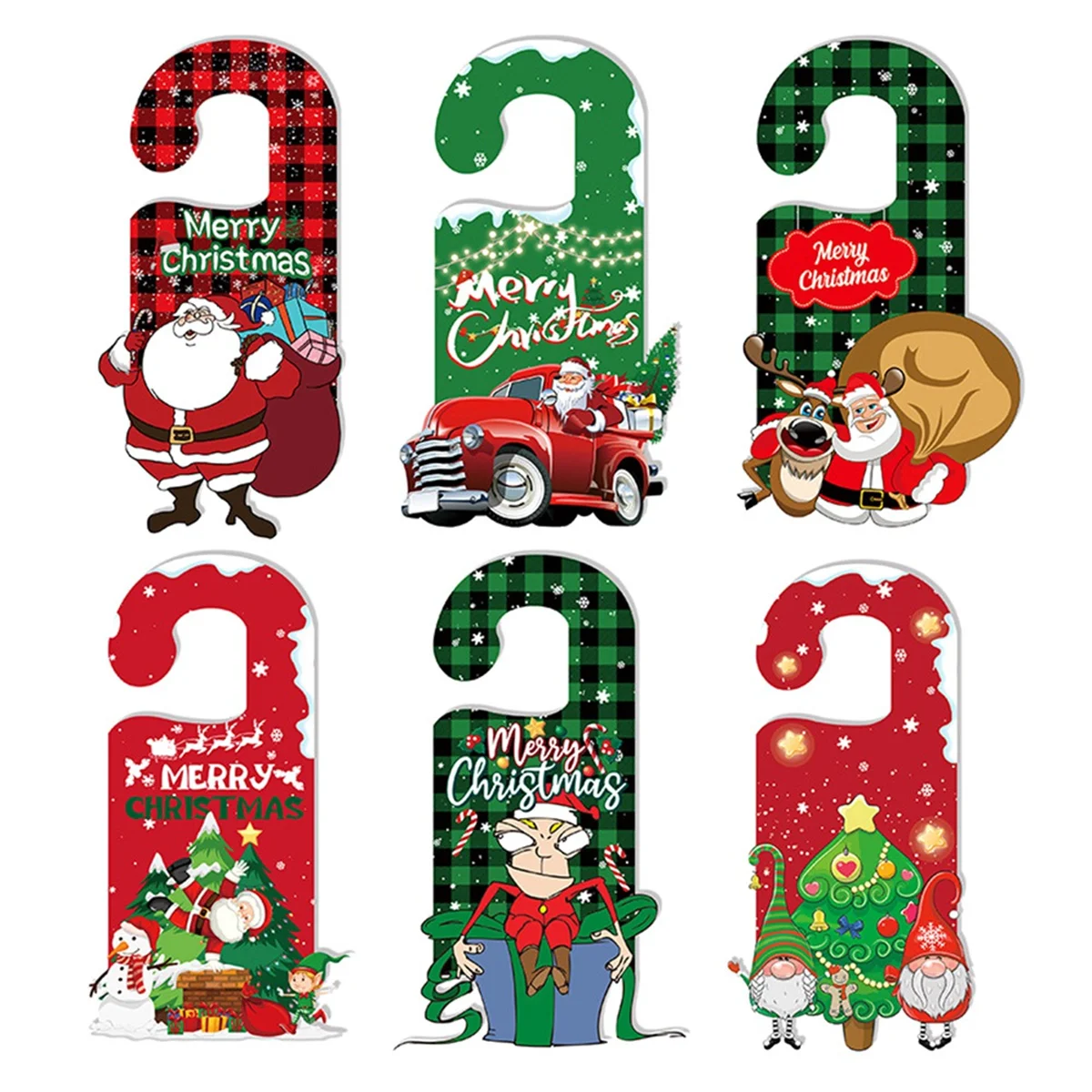 Décoration de cintre de poignée de porte de Noël, ornement de Noël, pendentif de poignée de porte, signe, 6 pièces