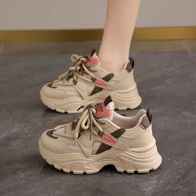 Chaussures de jogging légères et respirantes pour femmes, baskets à plateforme, résistantes à l'usure, chaussures décontractées, designer, printemps, 2025