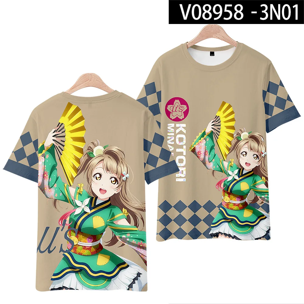 Liebe Live! Lovelive Schule Idol Projekt 3D T Hemd Frauen Männer Kotori Eli Rin Umi Maki Hanayo Nozomi Graphic Tees Cosplay Kostüm