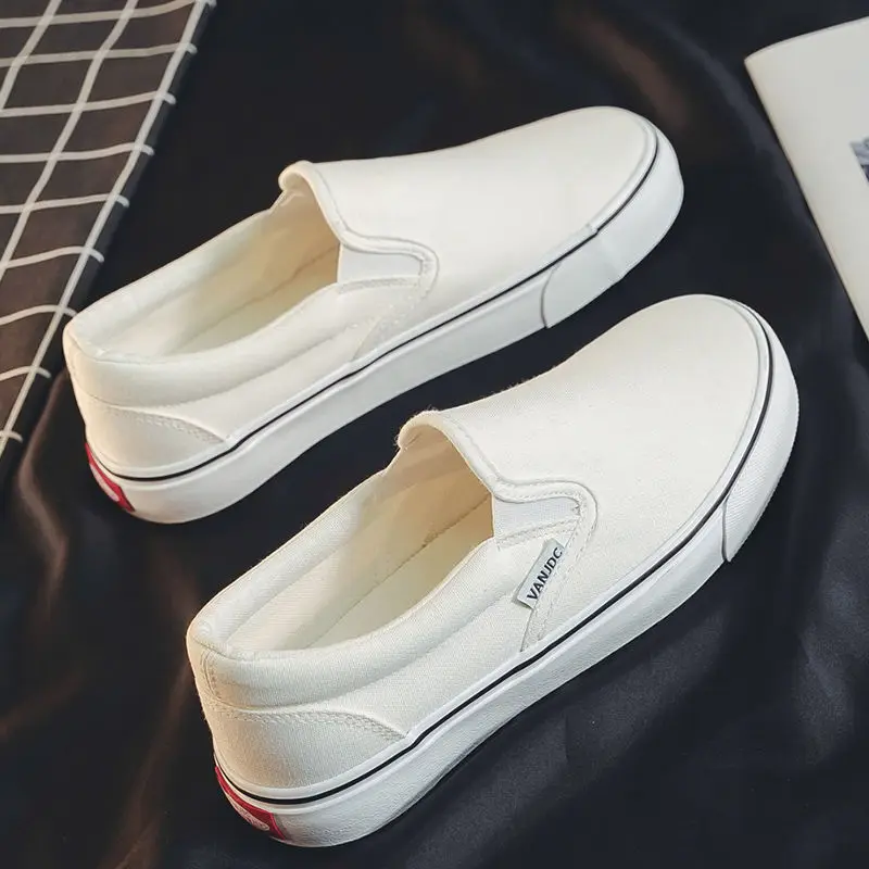 

White canvas Men's sneakers unisex breathable men shoes casual slip on man trainers ladies espadrille shoes