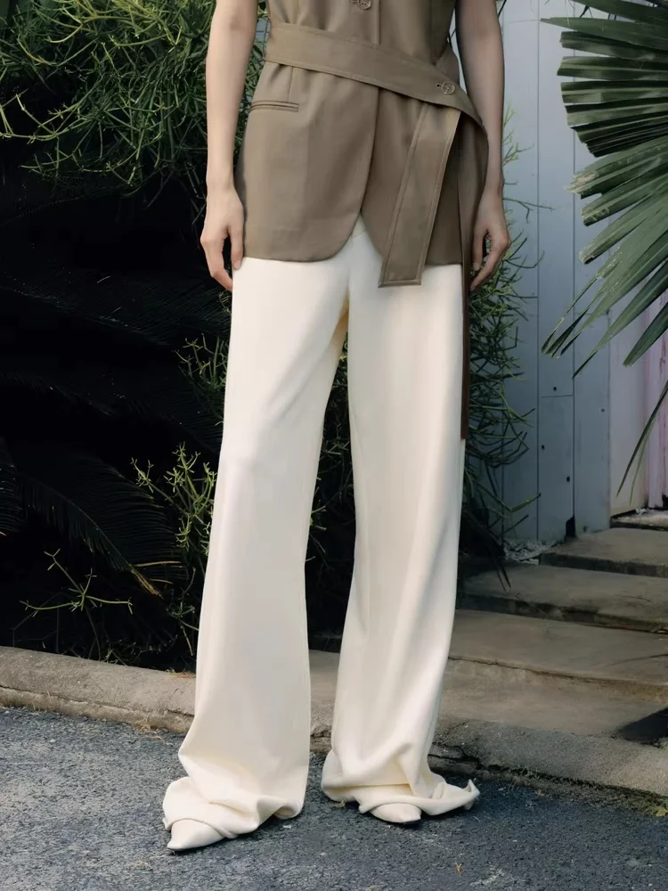 

Повседневные спортивные женские брюки-джоггеры с широкими штанинами, осенняя коллекция, свободные, на резинке, длинные, прямого кроя, с естественной талией, 100% хлопок