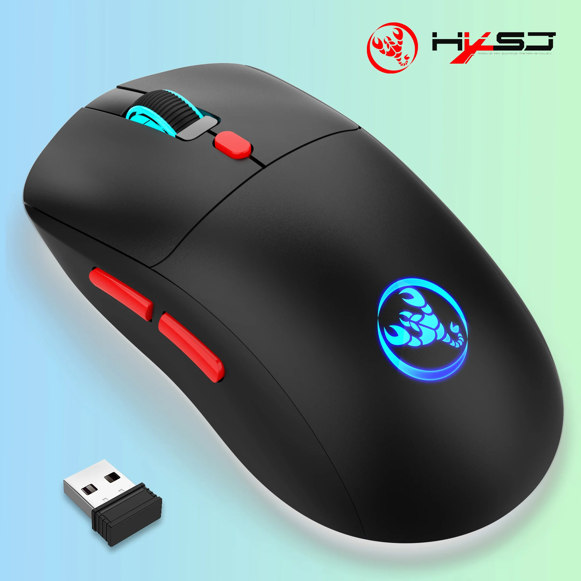 

Беспроводная USB-мышь с цветной подсветкой, оптическая мышь 2,4G, перезаряжаемая, Plug and Play, подходит для домашнего и офисного использования