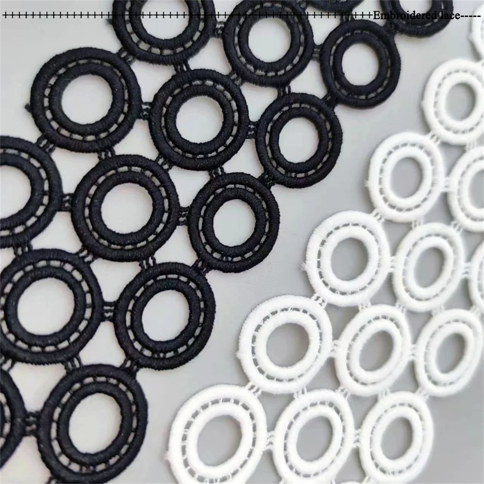 65mm Wide lace applique Embroidered Circle Round Hollow Sewing lace Fabric