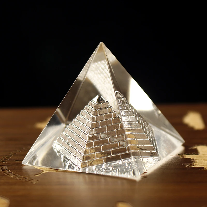 Clear Quartz Crystal Pyramid Feng Shui Mini Pyramid Healing Glass Crystal Pyramid Ornament Home Office Desk Decor Drop Shipping