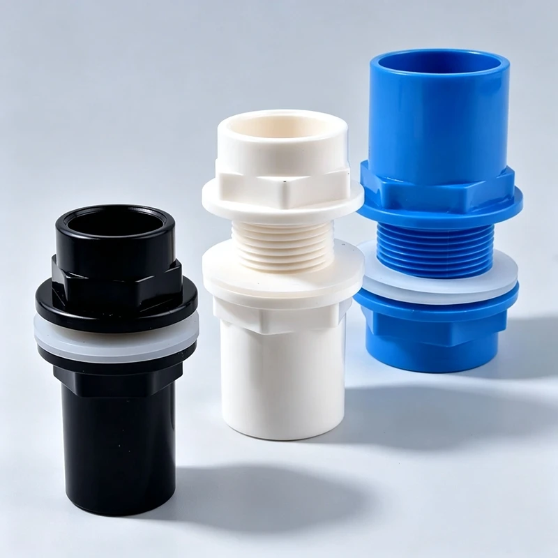 20~50mm PVC Aquarium Bulkhead Fitting Fish Tank Inlet Outlet Connector Tube Drain Joint Thread Water Tank In/Out Bulkhead