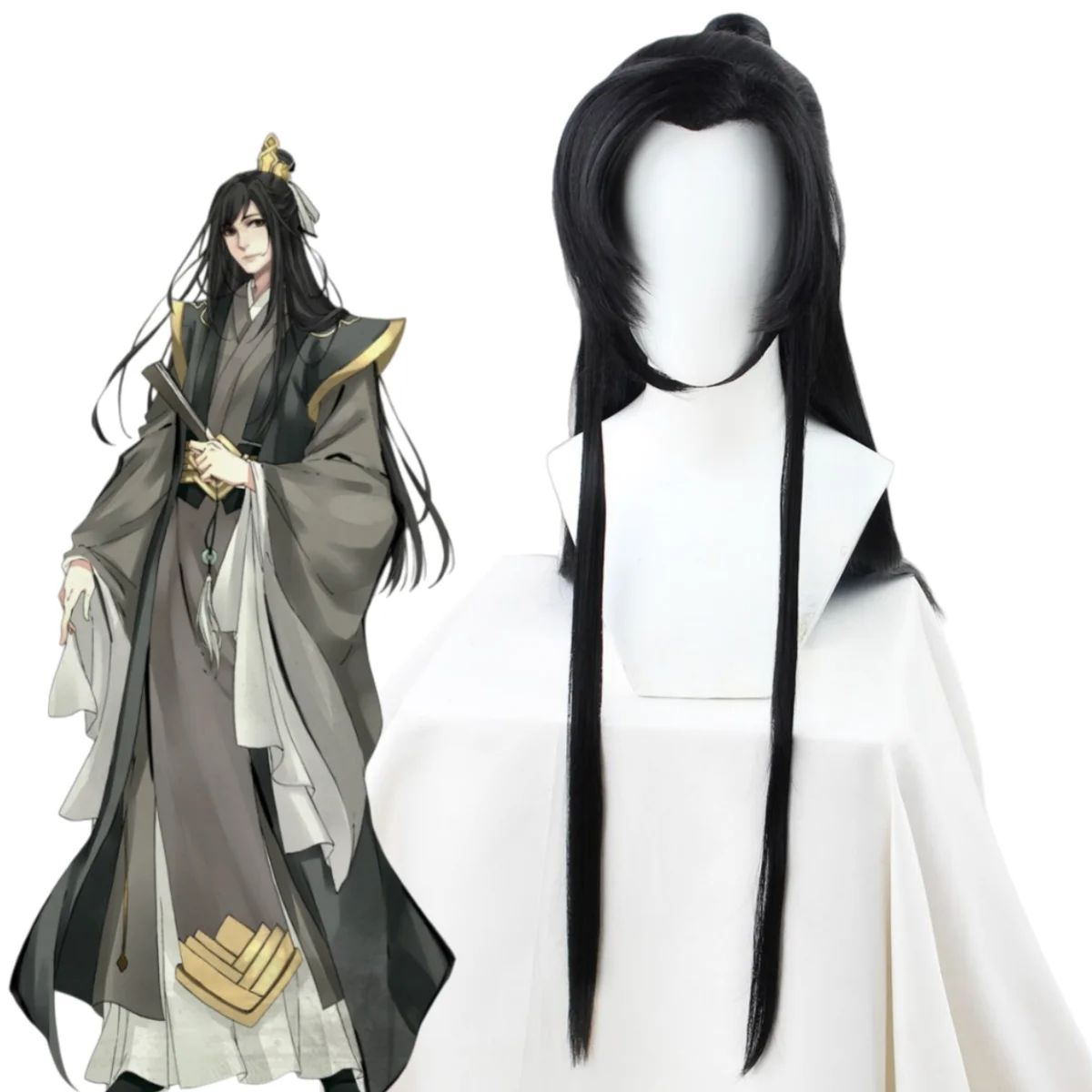 

Аниме-парик для косплея Нэй Хуайсана из «Великого мастера демонического культивирования», мужской, длинные волосы, реквизит для вечеринок, аксессуар для Хэллоуина