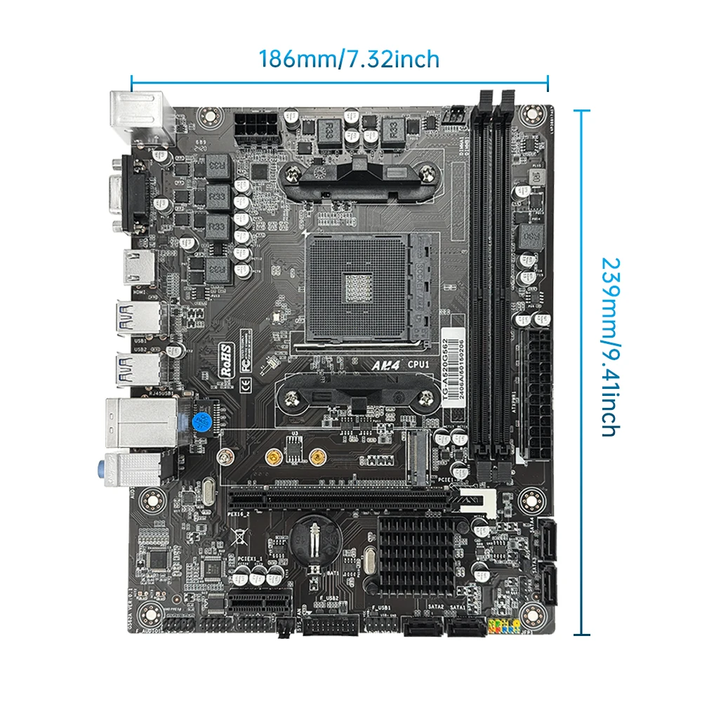 SOYO Motherboard AMD A520M Support Ryzen CPU R3 R5 R7 3000 4000 5000 Series Mainboard AM4 M.2 NVME Dual Channel DDR4 Full New