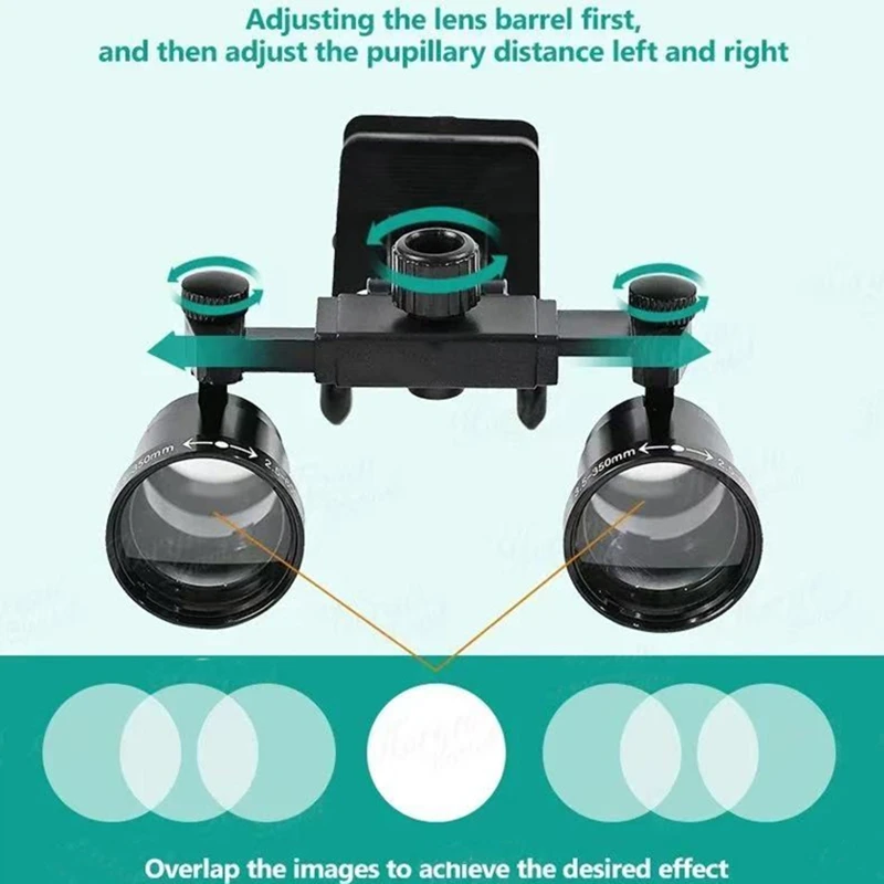 Lupa Dental 2,5X-3,5X, lupa Binocular ajustable para dentista, distancia de trabajo de 350-600mm, lente de Lupa médica