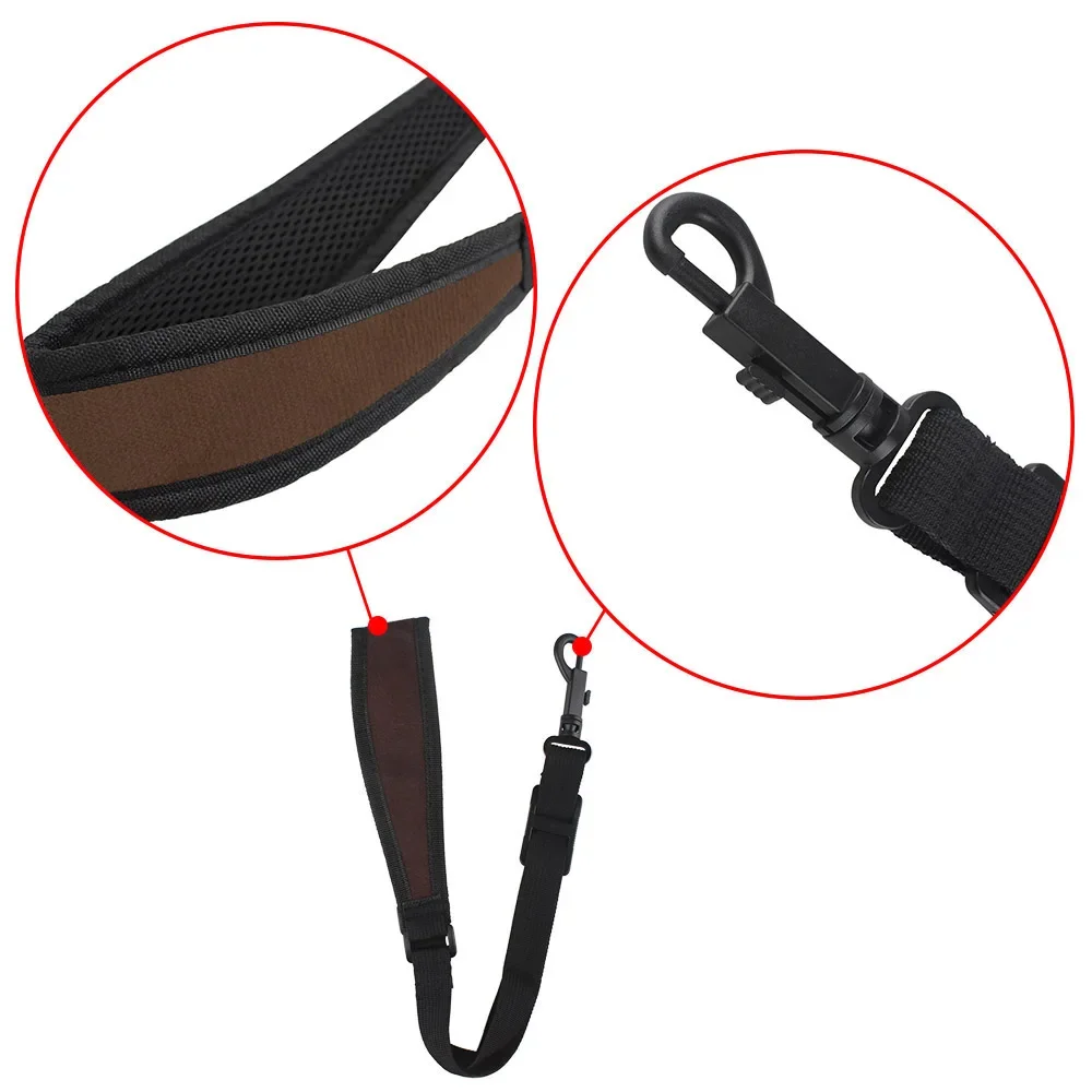 M MBAT High Elastic Cotton Padded with Hook Clasp Light Weight Adjustable Saxophone Sax Neck Strap Saxophone Accessories