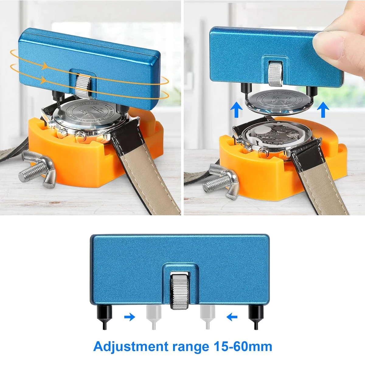 Repair Watch Adjustable Opener Back Case Cover Press Closer Remover Fixing Holder CaseWatchmaker Tool movement Dial Fixer