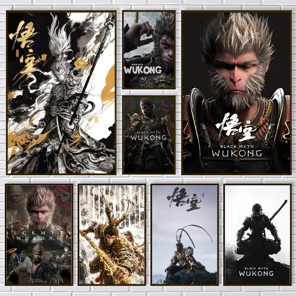Game B-Black Myth Wukong Poster PP Paper Decorative Wall Art for Living RoomsBedrooms Bars Cafes Stylish Home Decor Gift