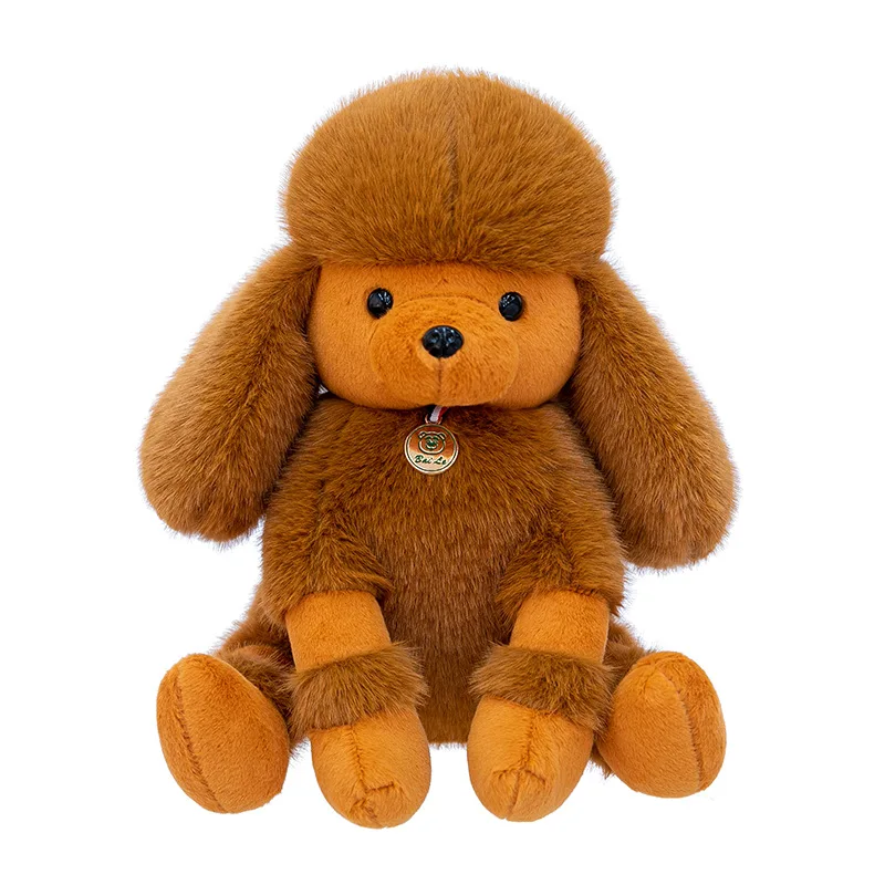 Jouet en peluche caniche de dessin animé Kawaii 25/30/40cm, chien Super doux, oreiller en peluche, jouet pour enfants, amoureux des chiens, cadeau d'anniversaire, décoration de canapé pour la maison