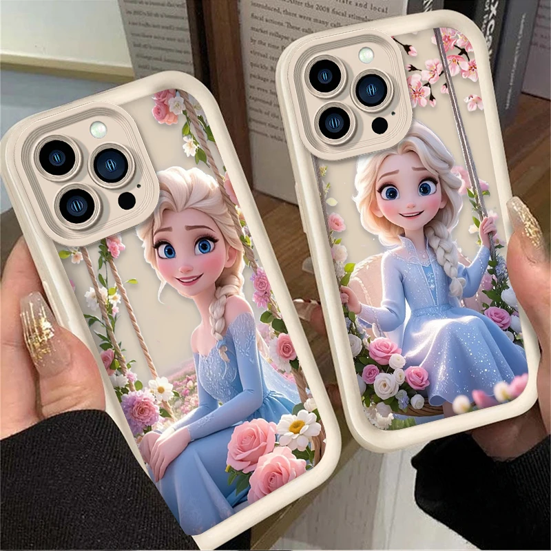 ديزني الشجعان إلسا الأميرة الحال بالنسبة آيفون 16 16E 15 14 13 12 11 برو ماكس X XS X S ماكس XR SE 2020 SE4 7 8 للصدمات الغطاء الخلفي