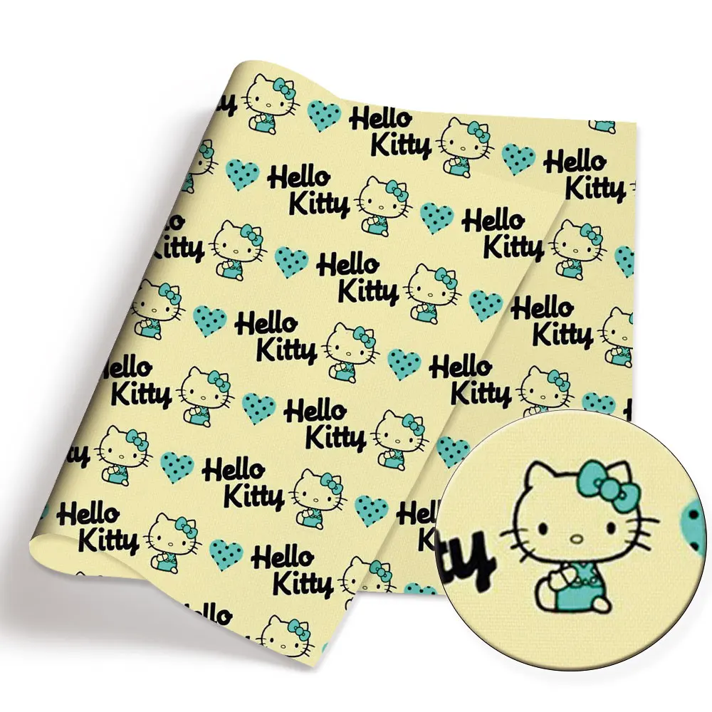 Hello Kitty 140x50CM Cartoon Polyester cotton fabric Patchwork Tissue Kid Home Textile Sewing Doll Dress Curtain cotton Fabric
