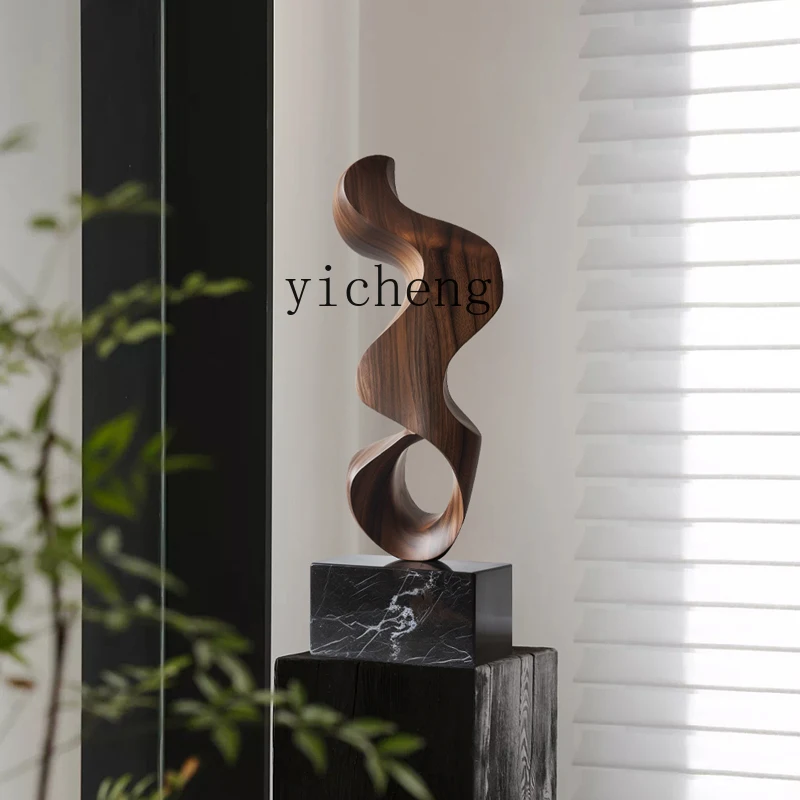 

ZZ art creative solid wood sculpture ornaments B & B hotel model room entrance niche wood carving ornaments