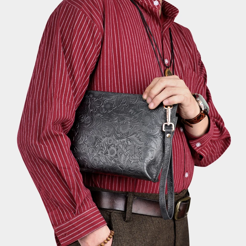 

Модный мужской кожаный клатч из натуральной кожи, длинный кошелек, большая вместительная сумка, карман для мобильного телефона, карман для карт, бизнес