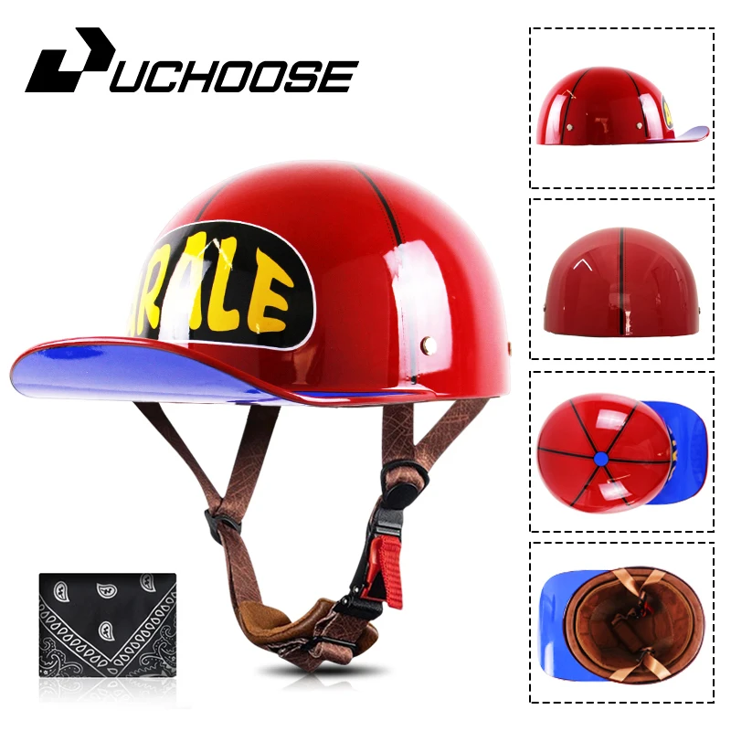 2024 Retro Open Face  Adult Summer Motorcycle Vintage Half Helmet Baseball Cap Helmets Children Riding Motocross Men Women Kid