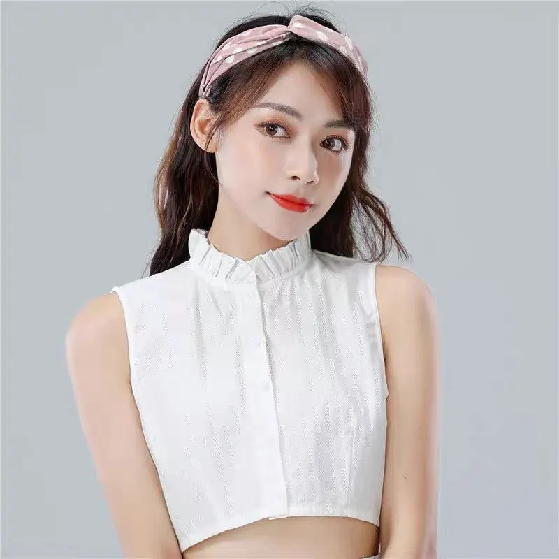 

Рубашки с искусственным воротником для женщин, съемный воротник, воротник-манипулятор, дышащий хлопковый воротник с рюшами для женщин и девочек