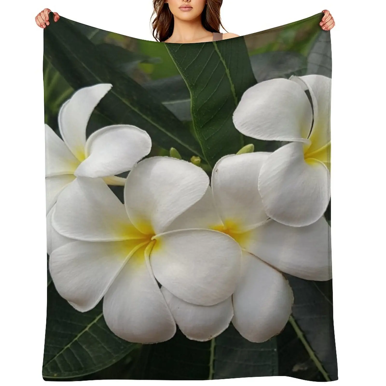 Frangipanis Throw Blanket Decorative Beds Giant Sofa Sofa Throw anime Comforter Cute Plaid Blankets