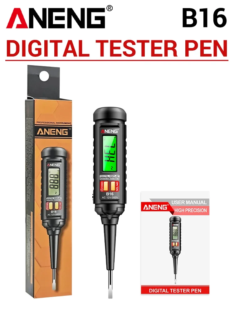 Digitale Smart Voltage Sensing Tester Pen Schroevendraaier ANENG B16 12V-300V Spanningsdetector Contactloze Sonde Elektricien Reparatie