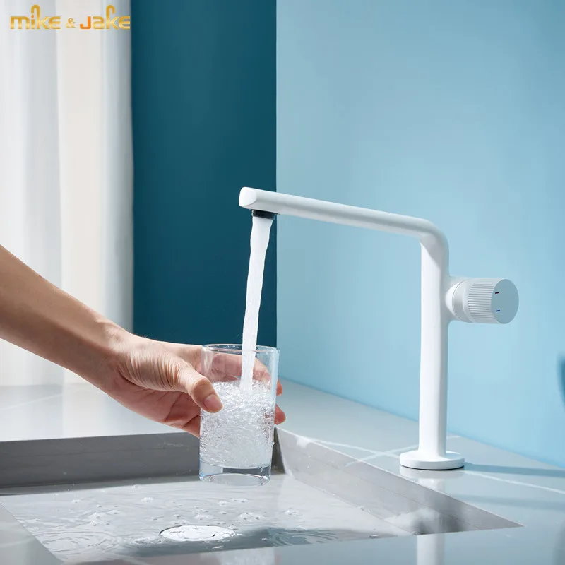 

Bathroom white tap hot and cold basin tap white crane basin sink mixer Bathroom faucets tall basin tap