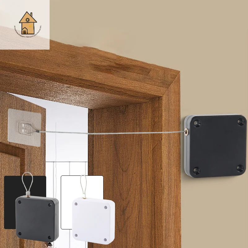 

Punch-Free Automatic Door Closer; Adjustable Sensor Door Stopper for Home Improvement; Auto Closing Door Bracket